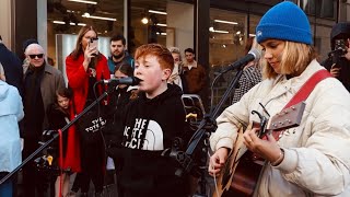 Young Ed Sheeran Kid Age 13 Stops Traffic - Somewhere Only We Know Lily Allen Allie Sherlock Cover