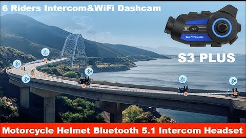 S3 Plus Motorcycle Helmet Bluetooth 5.1 Intercom with 2K HD Camera FM Radio