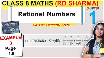 Class 8 Maths RD Sharma Solutions | Rational Numbers | Example 3 Solution | Page 1.9