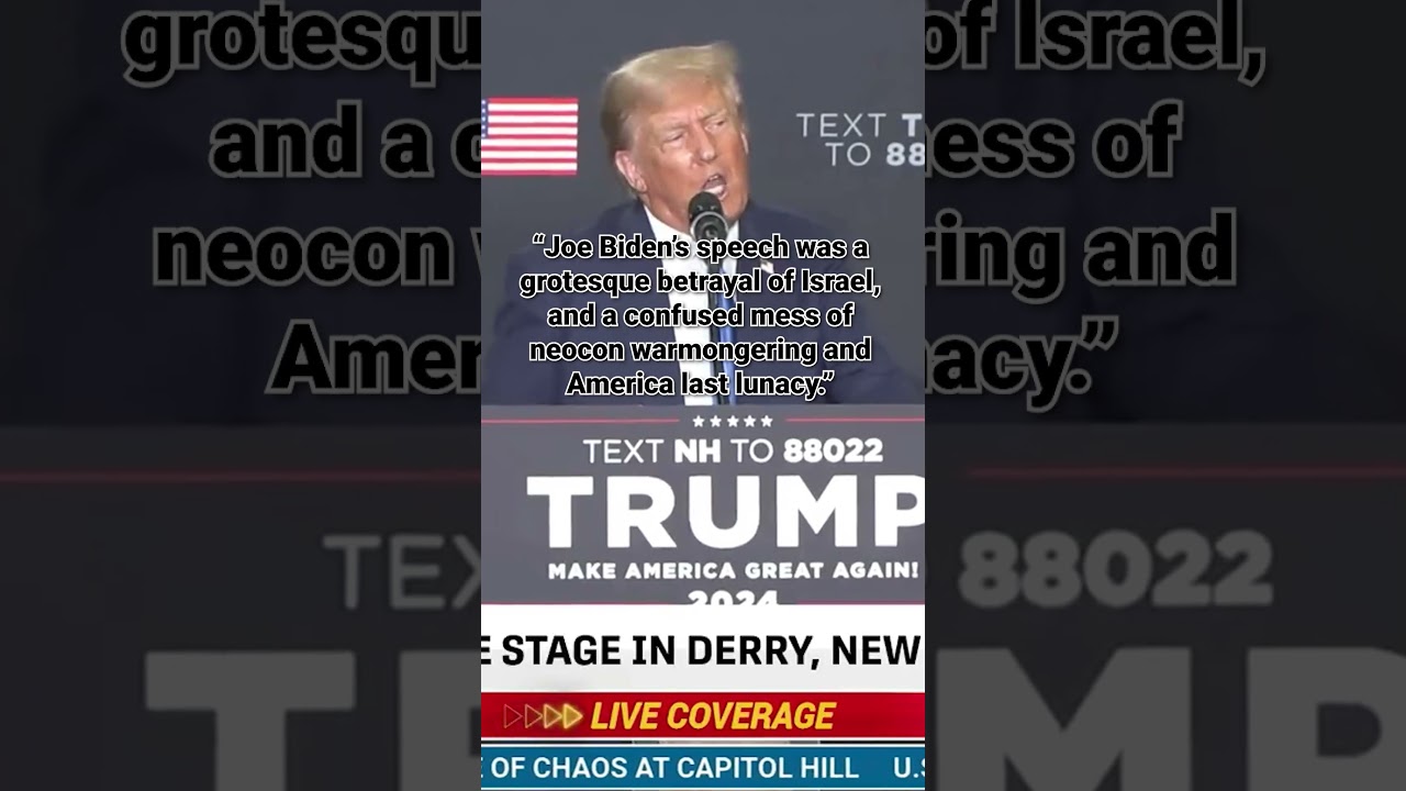 “Joe Biden’s speech was a grotesque betrayal of Israel...” President Trump