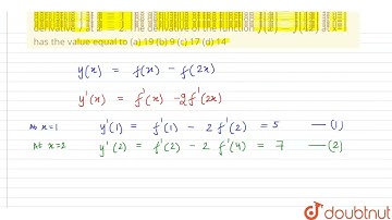 Suppose the function f(x)-f(2x)\nhas the derivative 5 at x=1\nand derivative 7 at x=2.\nThe deri...