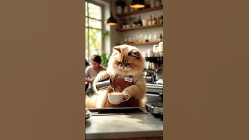 MORNING COFFEE 🥹 #satisfying #coffee #cat #viral #shorts