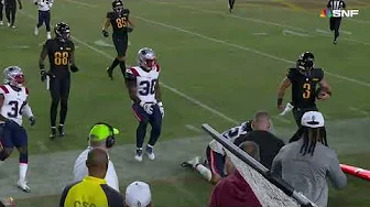 Trace McSorley lowers the shoulder vs Patriots Jayden Daniels was loving in the Commanders sideline thumbnail