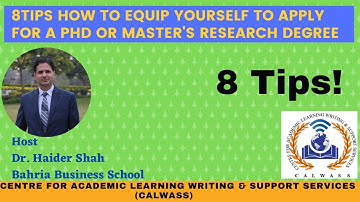 8 Tips To Apply For a PhD or Master