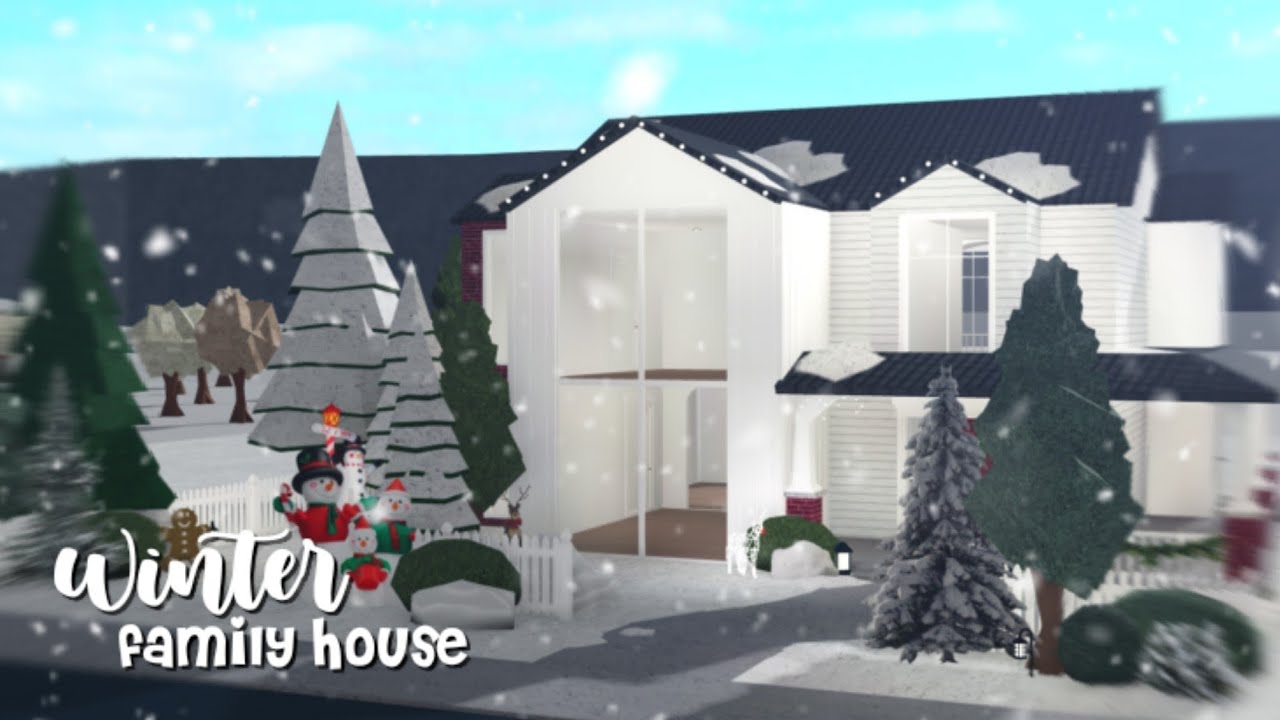 Winter Christmas Family house ️ | Exterior | Bloxburg Speedbuild - YouTube