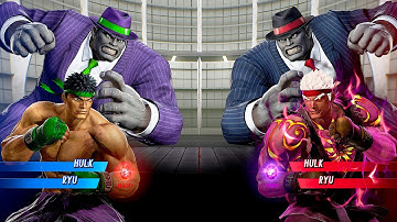 Hulk & Ryu Vs Hulk & Ryu [Very Hard AI] | Marvel vs Capcom: Infinite