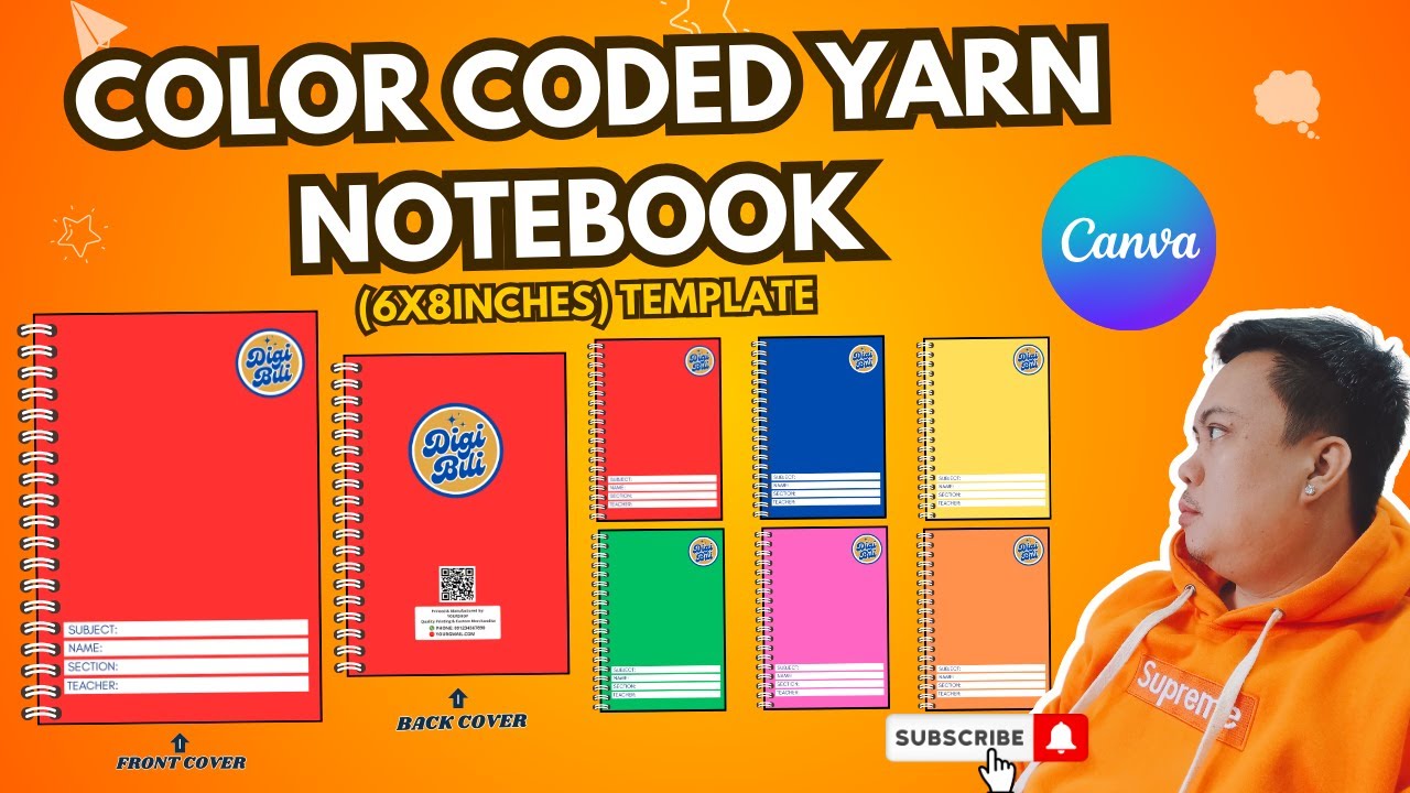 DIGIBILI COLOR CODED YARN NOTEBOOK (6X8INCHES) | CANVA TEMPLATE - YouTube