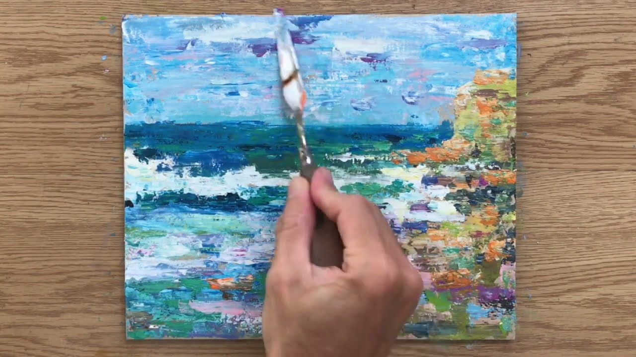Acrylic Painting for Beginners Step by Step  How to Paint an Abstract  Seascape on Canvas — Elle Byers Art