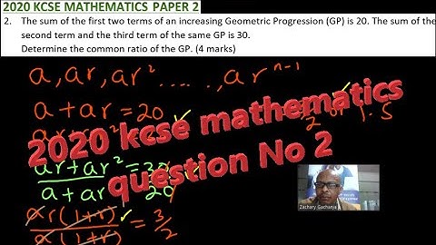 2020 KCSE MATHEMATICS PAPER 2 NO 2