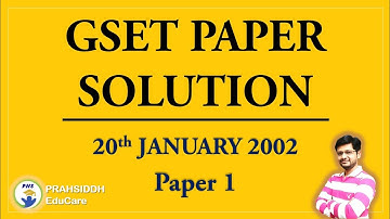 GSET paper solution||GSET old question paper 1 solution with explanation||January 2002||GSET&UGC NET
