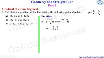 Gradient of a Straight Line
