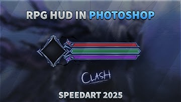 Fantasy RPG Detailed HUD User Interface Photoshop CC | Detailed RPG Game UI Speedart 2025