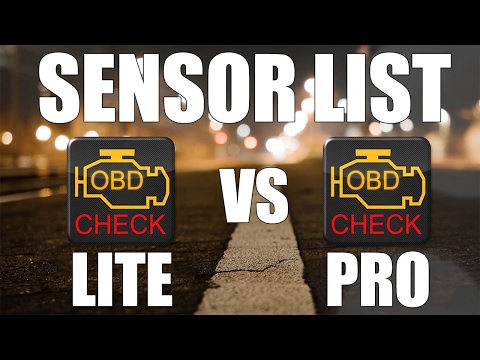 Torque LITE VS Torque PRO - SENSORS LIST