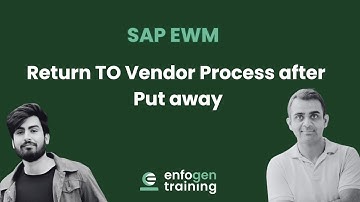 Return to Vendor Process After Put Away in SAP EWM with Return Purchase Order (PO)