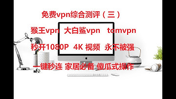 免费vpn综合测评（三）猴王vpn大白鲨vpn tomvpn2020科学上网android安卓mac windows苹果vpn 秒杀小火箭shadowrocket 酸酸乳ssrchrom浏览器插件翻墙