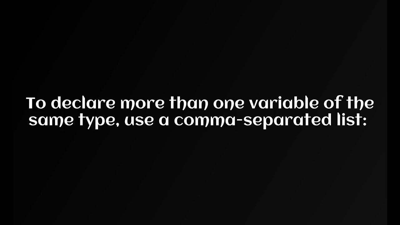 How To Declare Multiple Variables In C - YouTube