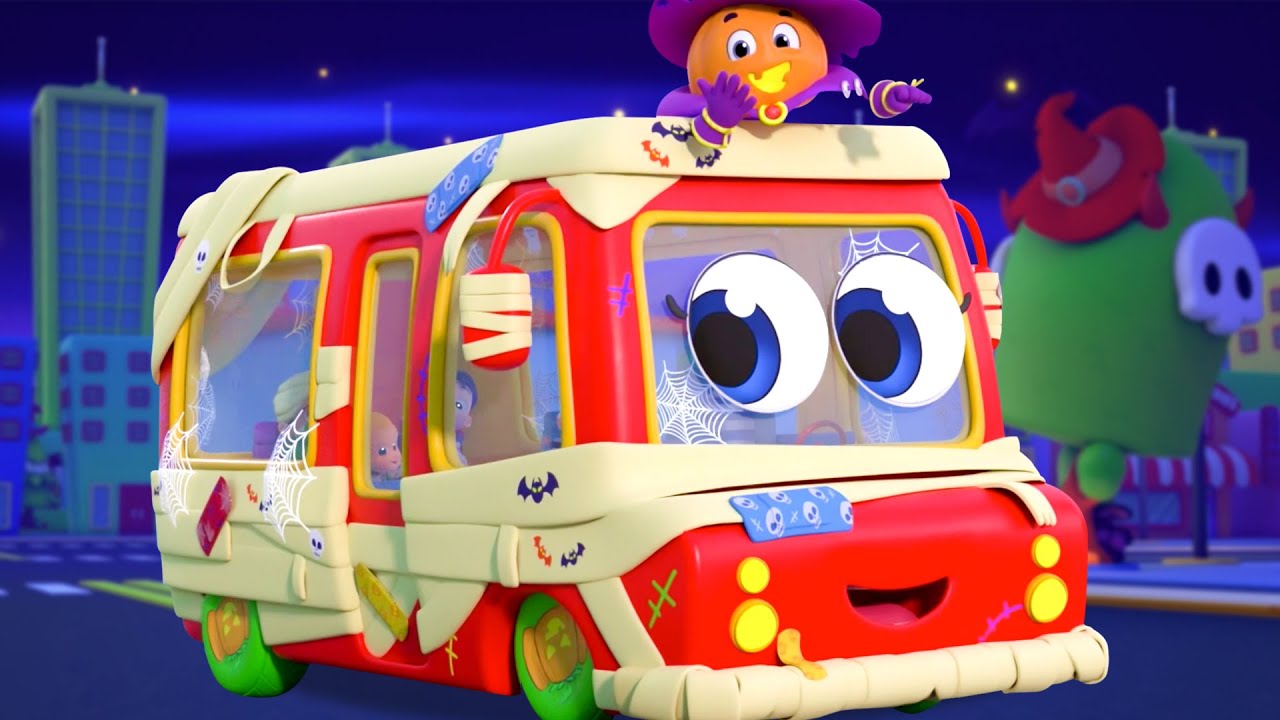 Halloween Wheels On The Bus + More Kids Cartoon & Baby Songs - YouTube
