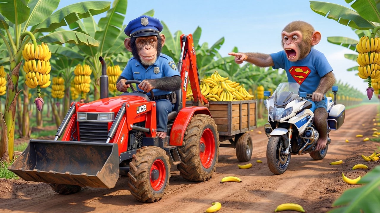 🚜🍌 Шокирующая афера! Шимпанзе украл банановый грузовик iZi, и вот неожиданный результат 😳🐒