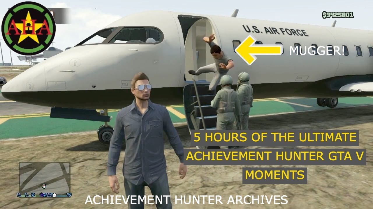 THE GRAND HEIST AND MORE GTA V MOMENTS FROM ACHIEVEMENT HUNTER! 5 HOURS WORTH!