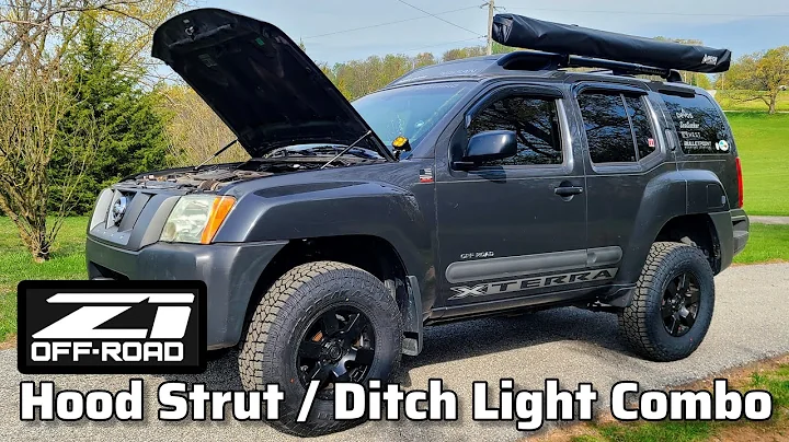 Z1 Off-Road Ditch Light Bracket w/Hood Strut Combo install on 2005-15 Nissan Xterra @z1off-road
