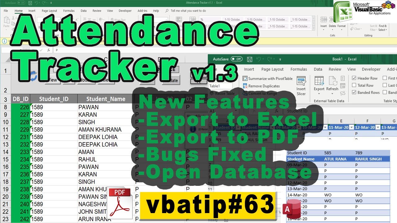 excel attendance tracker - Free Download - vbatip#63... - youtube