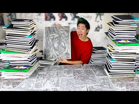 Flipping Through All My Sketchbooks! - 10,000 Drawings in 1000 Days!
