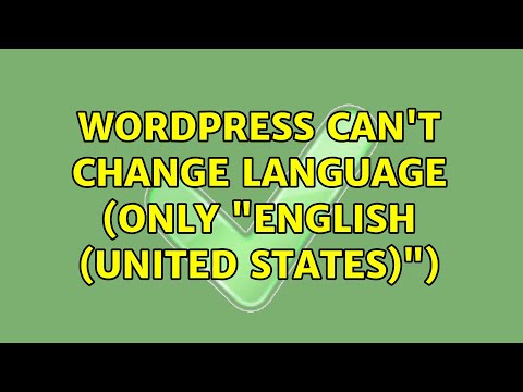 WordPress select a default language english united states
