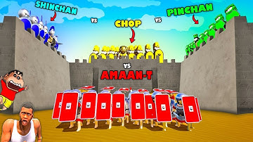 BIGGEST WAR between SHINCHAN vs PINCHAN vs CHOP vs FRANKLIN in SHIEDWAR | AMAAN-T
