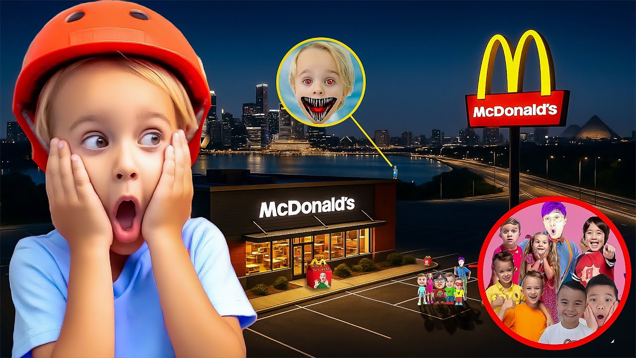 Drone Catches Chris, Vlad and Niki, Diana & Roma Show, LankyBox Happy Meals at 3AM - Too Dangerous!