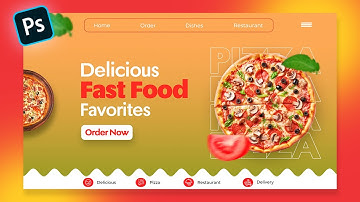 Fast Food Website Design In Photoshop | Photoshop Tutorial In Hindi
