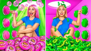 1000 Mystery Buttons Challenge Only 1 Lets You Escape | Epic Food Battle by Trend DO Challenge