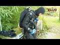 Wearing technical diving equipment