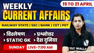 15 To 21 April 2024 Current Affairs | Weekly Current Affairs 2024 | Krati Mam Current Affairs