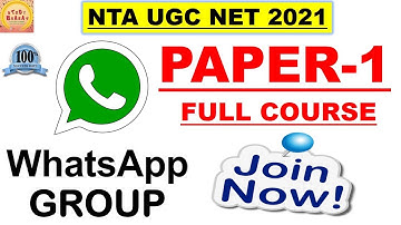 Ugc Net Paper 1 complete course whatsapp group 2021