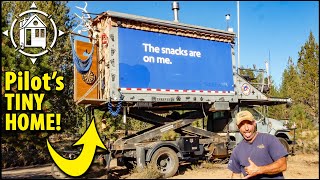 Airline Pilot converts work truck to Tiny Home that lifts to sky!