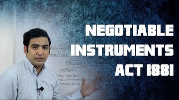 The Negotiable Instruments Act 1881 Part 1 by Advocate Sanyog Vyas