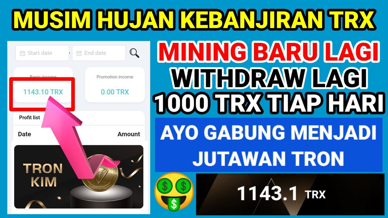 Mining TRX Terbaru Gratis 1000 TRX Untuk Pendaftaran || TRON KIM