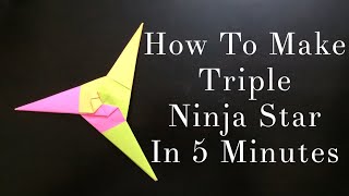 Triple Ninja Star In 5 Minutes - The Origamist Ep14