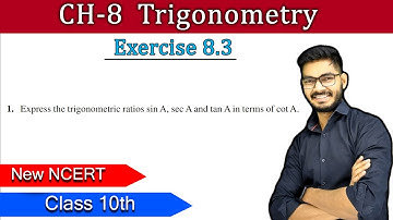 Class 10th Question 1 Exercise 8.3 of Chapter 8 Trigonometry ||  NEW NCERT || By Rajeev Sir || CBSE