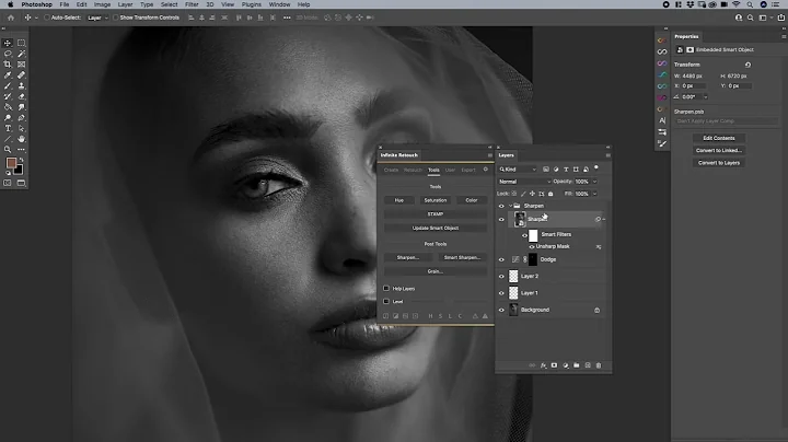 How to Use Sharpening in the Infinite Retouch Photoshop Plugin