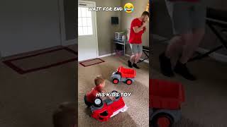 Dad’s Dance Moves End in a Toy Truck Takedown! 😂🚛