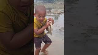 Amazing Boy Catching Fish By Hand #fishing