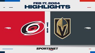 NHL Highlights | Hurricanes vs. Golden Knights - February 17, 2024
