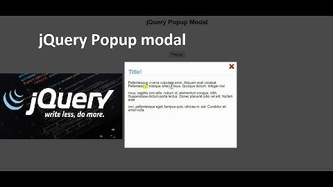 jQuery CSS Popup modal