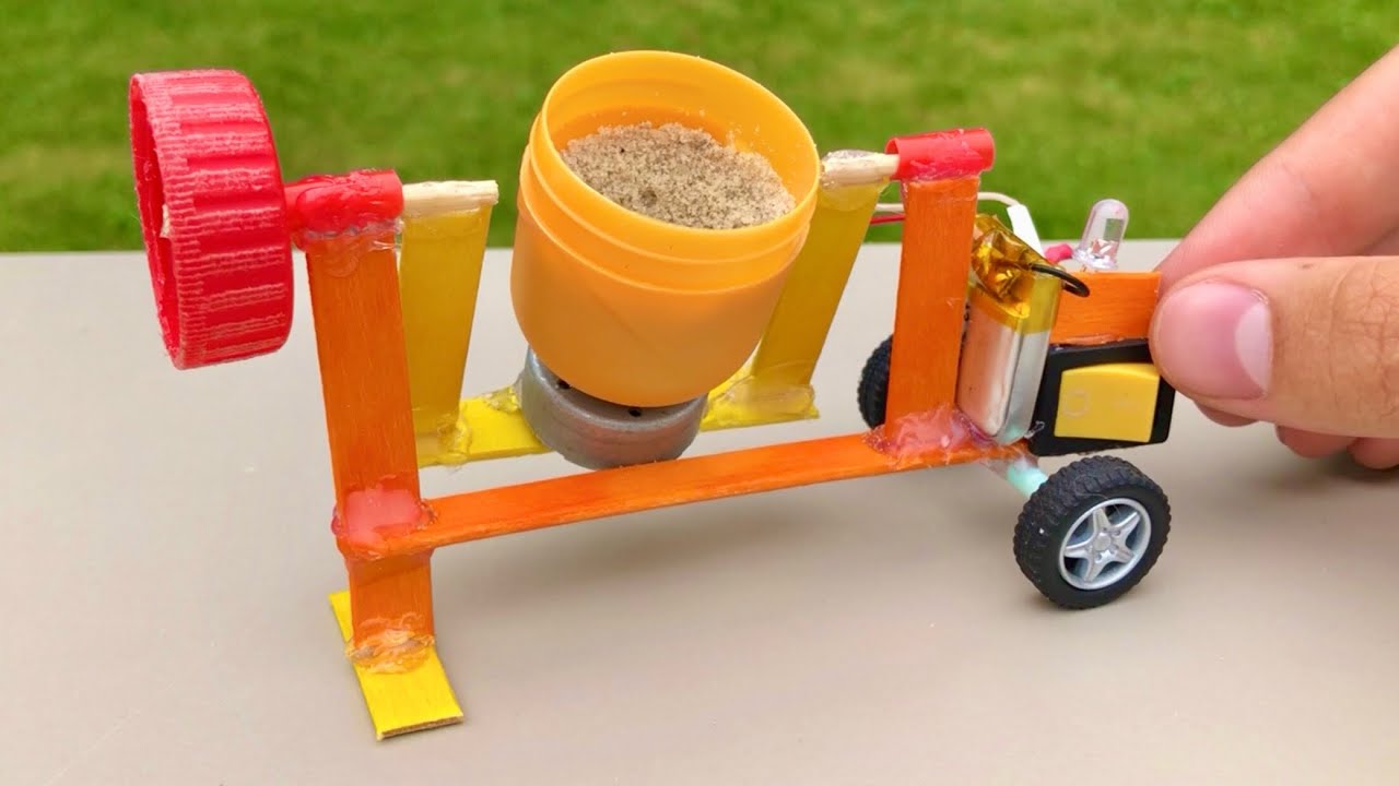 How to Make a Cement Mixer - DIY Realistic Miniature Cement Mixer - YouTube