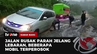 Jalan Trans Sulawesi di Kab.Mamuju Rusak Parah Menjelang Arus Mudik | Kabar Siang tvOne