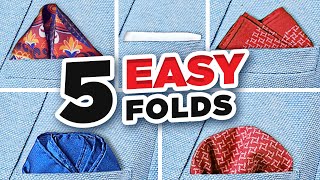 The ONLY 5 Pocket Square Folds You'll EVER Need! (5Minute Guide)