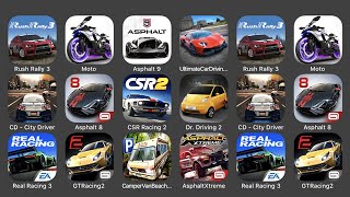 Rush Rally 3, Moto, Asphalt 9, Ultimate Car Deiving Simulator, CD City Driver, Asphalt 8, CSR 2... screenshot 4