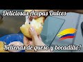 Arepas dulces rellenas de queso y bocadillo, Arepas de maiz peto