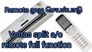 voltas split a/c remote full function  in tamil